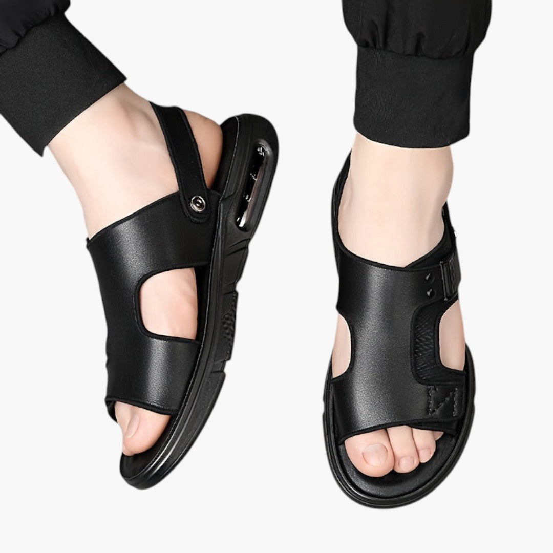 Chaussures homme respirantes avec cuir refendu et semelle PU