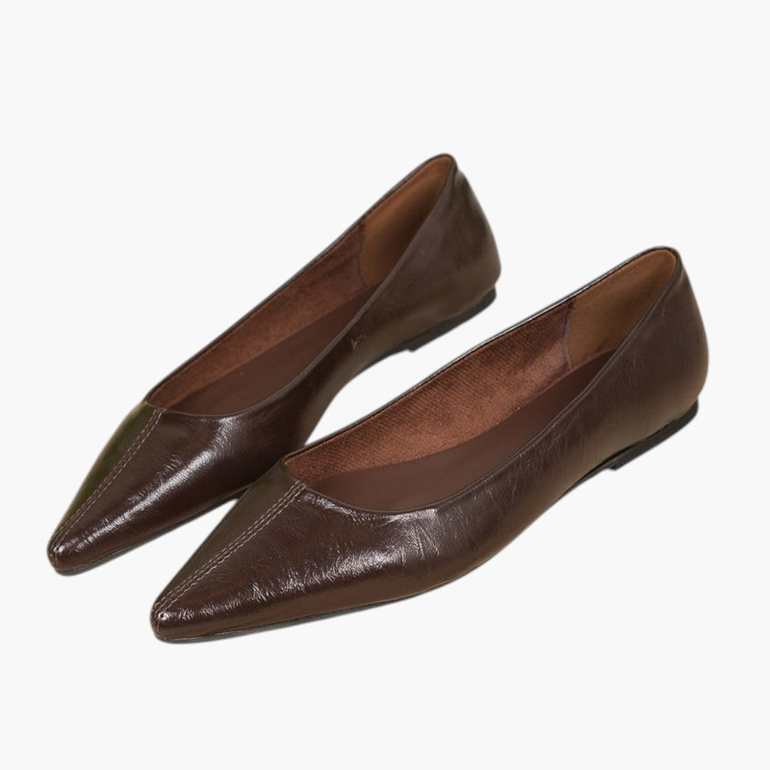Chaussures plates femme avec bout pointu et semelle coussinée
