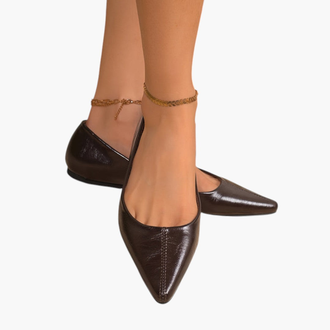 Chaussures plates femme avec bout pointu et semelle coussinée