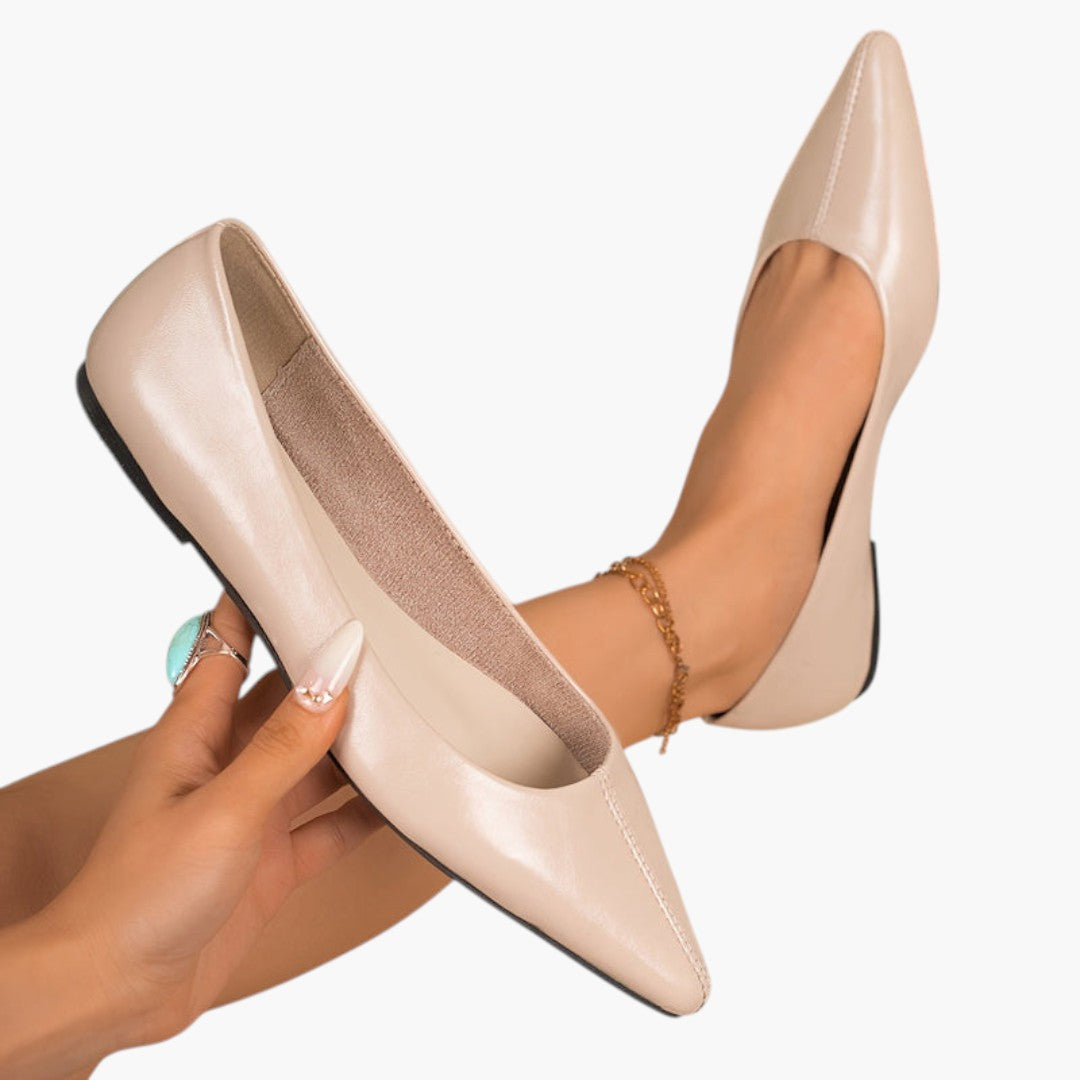 Chaussures plates femme avec bout pointu et semelle coussinée