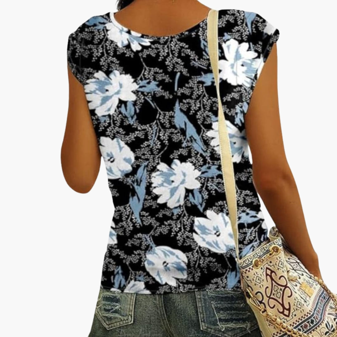 Camicia Donna con Collo a V e Maniche Corte Kimono
