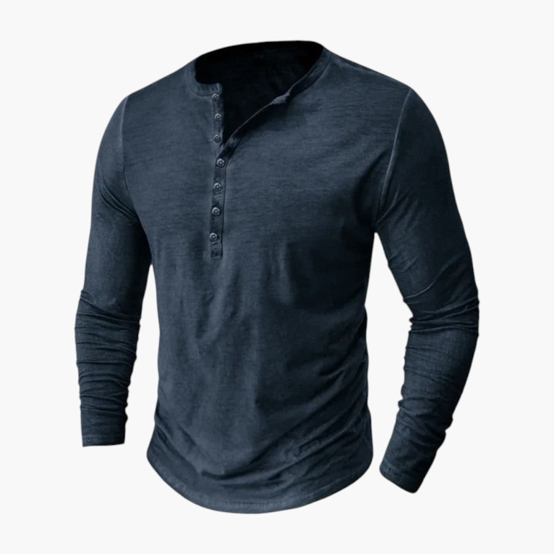 Chemise Henley Homme a Patte Boutonnée