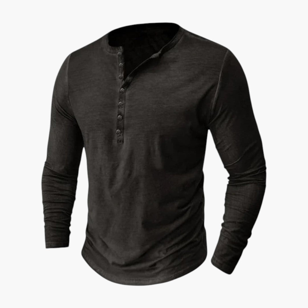 Chemise Henley Homme a Patte Boutonnée