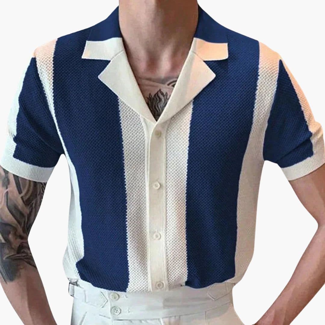 Chemise Homme Manches Courtes à Rayures Verticales