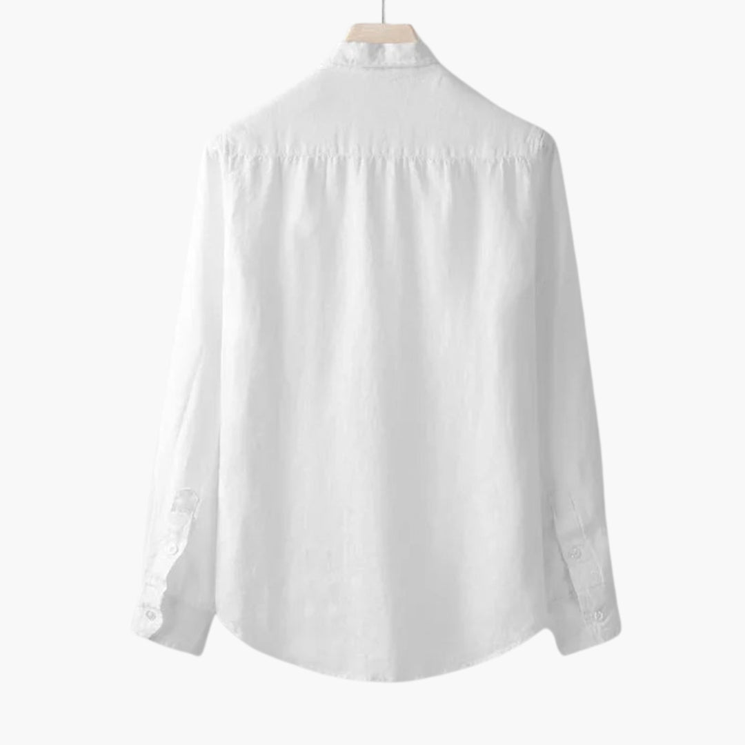 Chemise Homme à Manches Longues avec Col Pointu