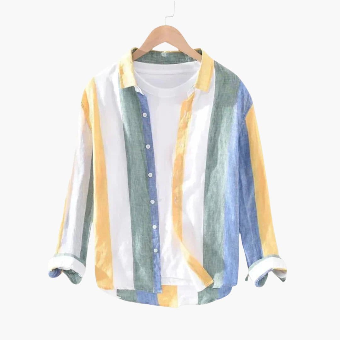 Chemise Homme à Manches Longues et Rayures Verticales