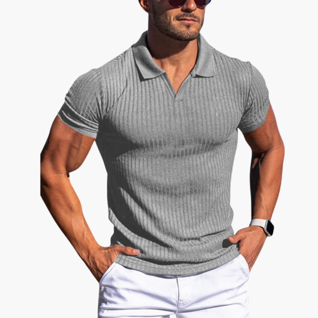 Chemise Polo Homme avec Col et Surface Côtelée