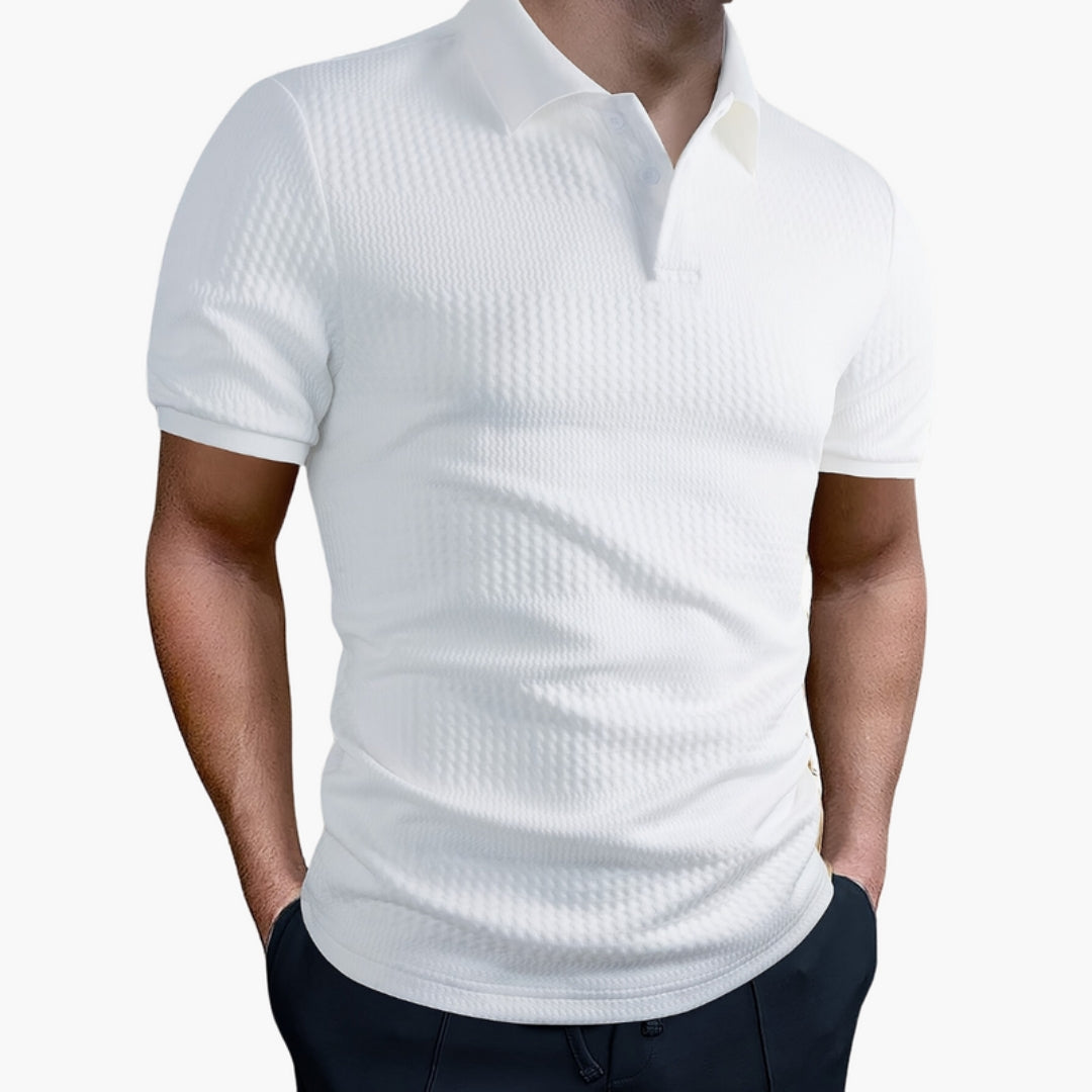 Chemise Polo Homme a Col et Surface Texturée