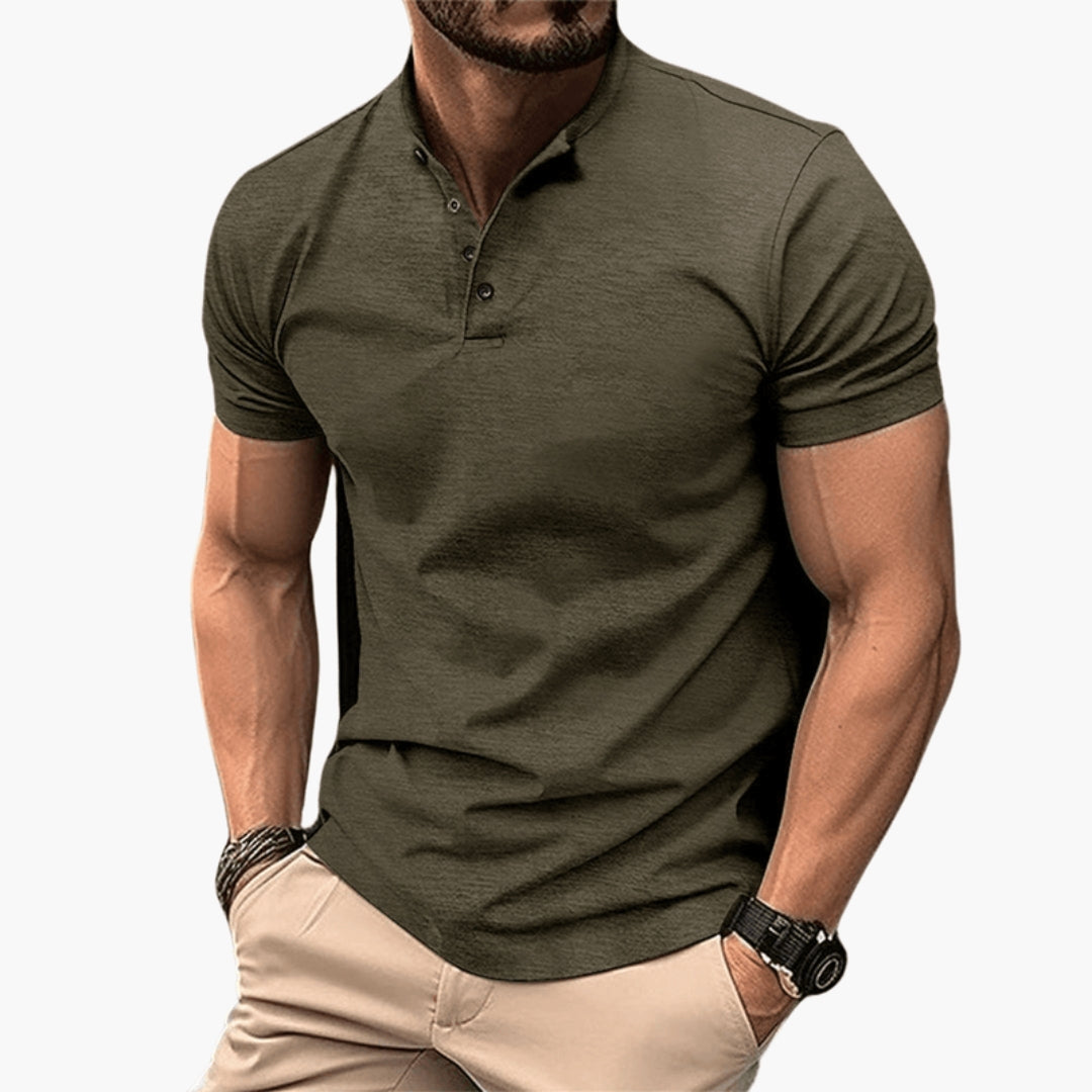 Chemise Polo Homme avec Encolure Henley