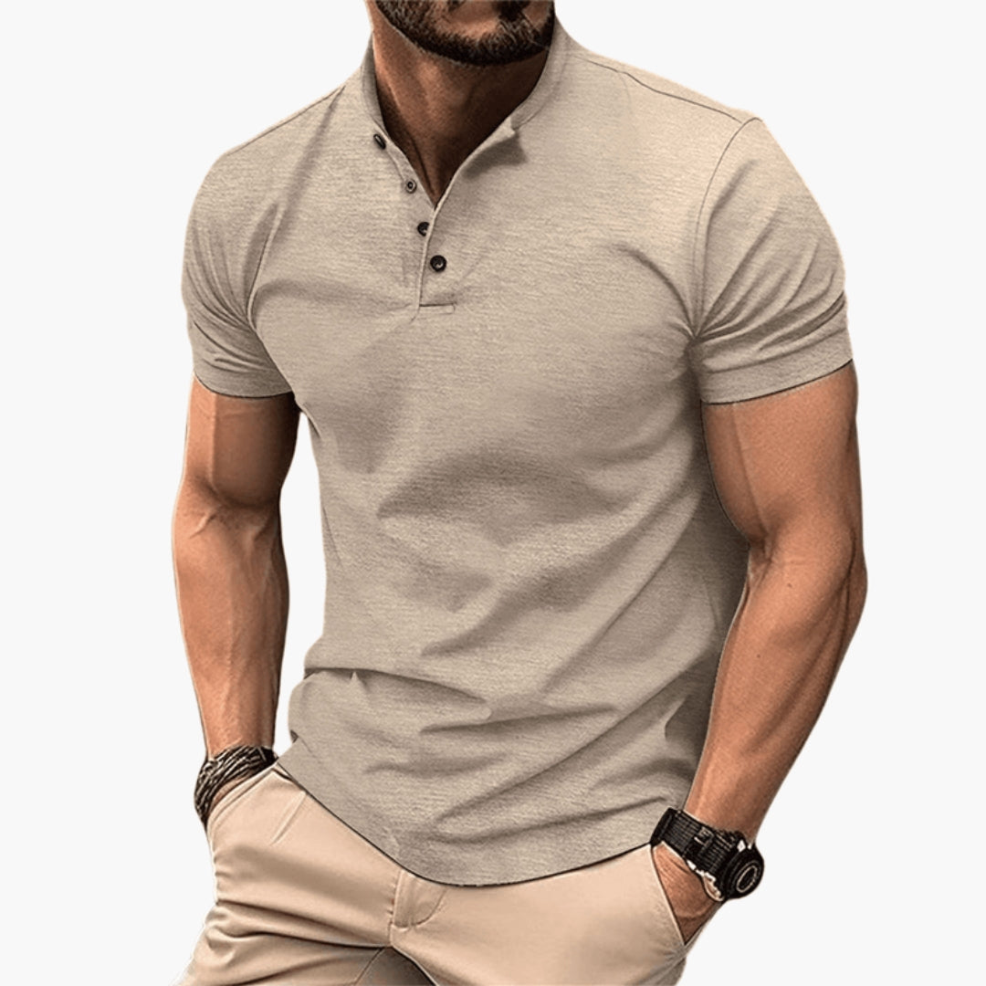 Chemise Polo Homme avec Encolure Henley