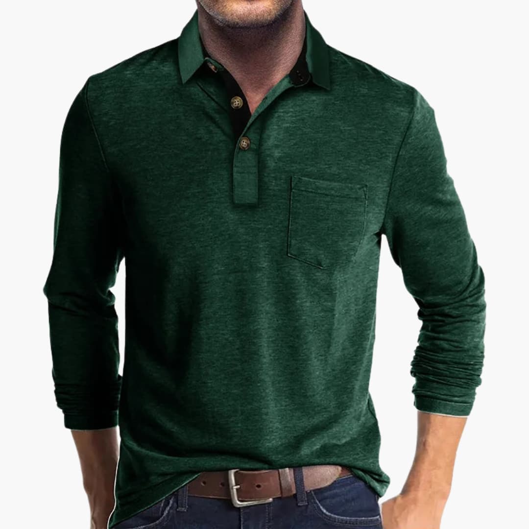 Chemise business homme à manches longues avec coupe droite et style classique