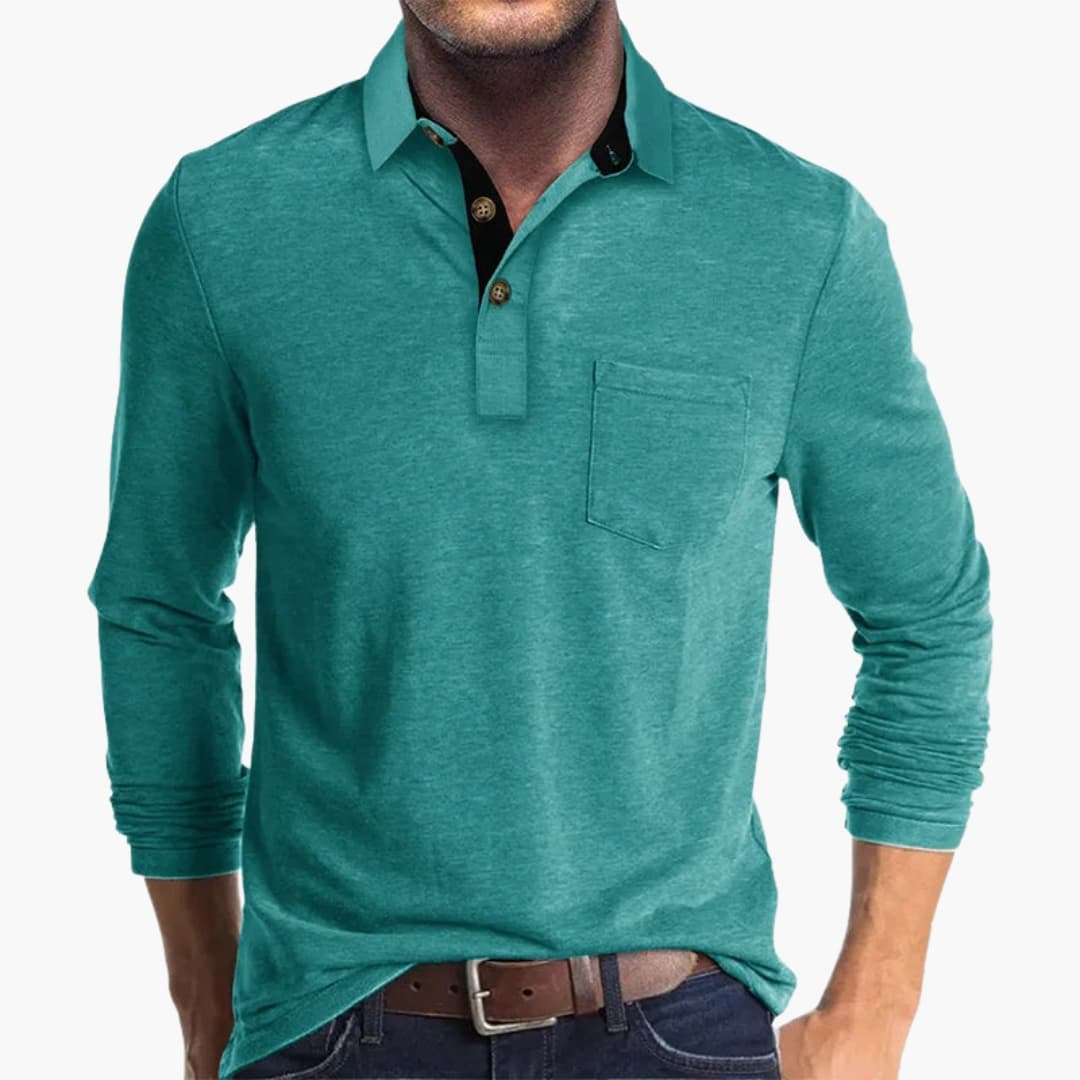 Chemise business homme à manches longues avec coupe droite et style classique