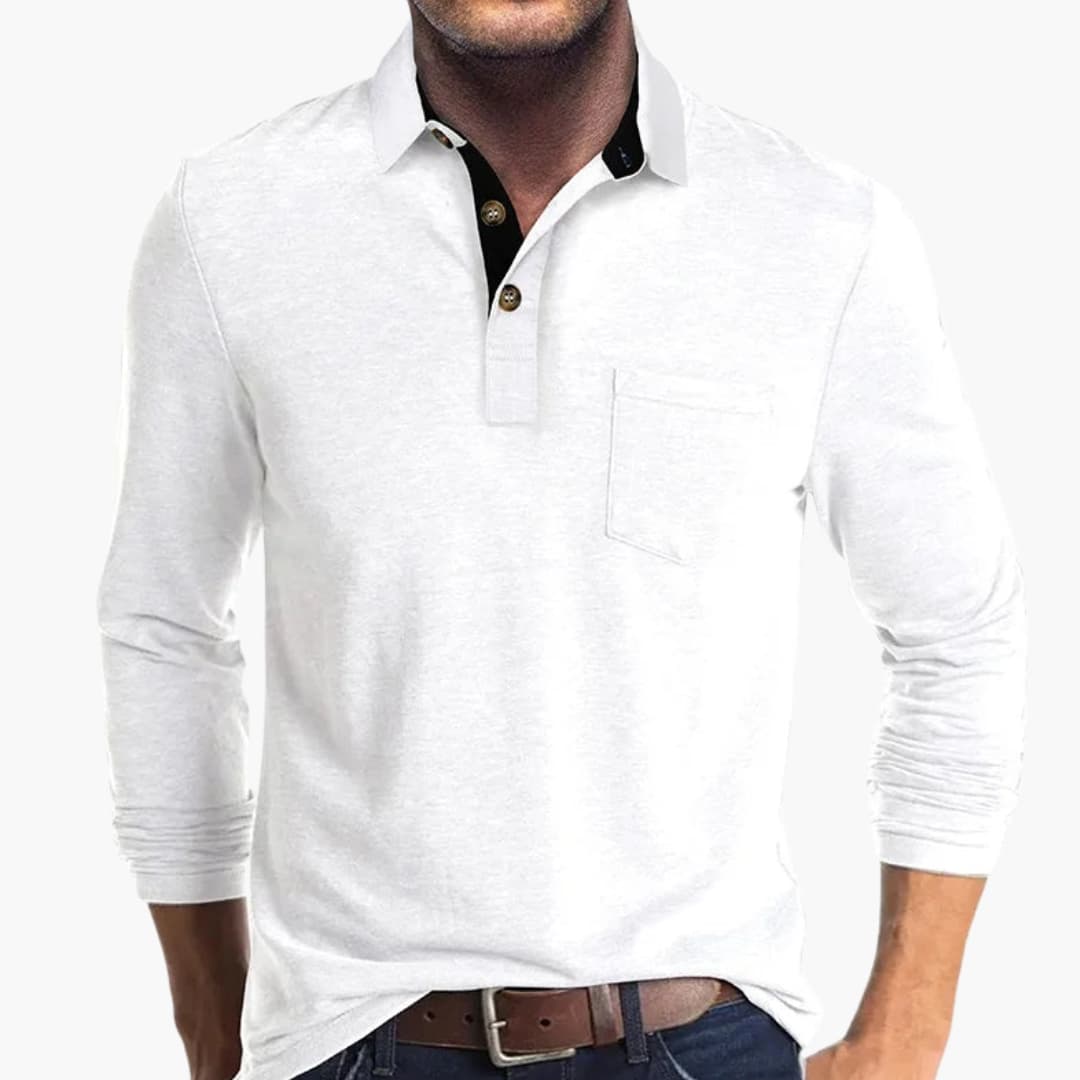 Chemise business homme à manches longues avec coupe droite et style classique