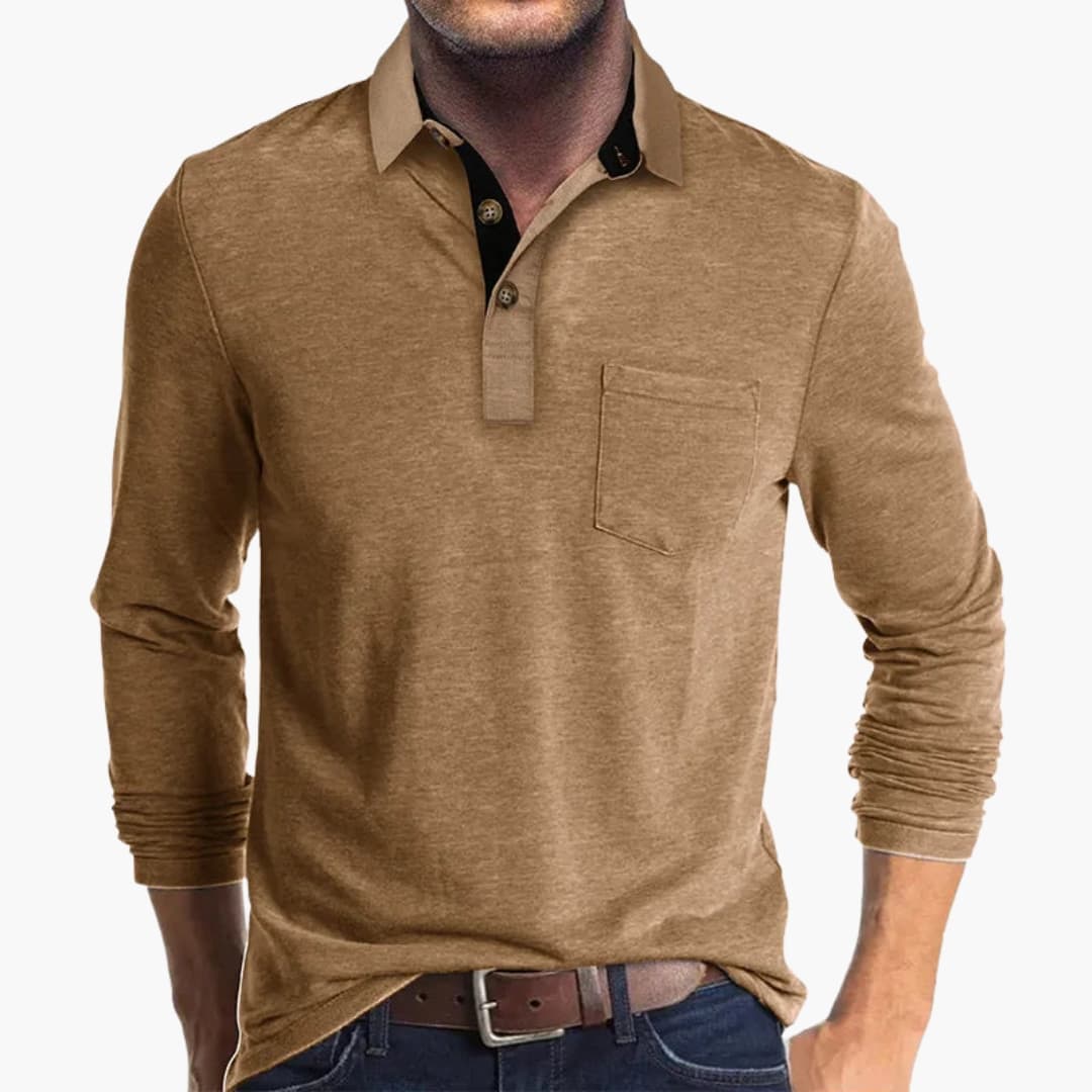 Chemise business homme à manches longues avec coupe droite et style classique