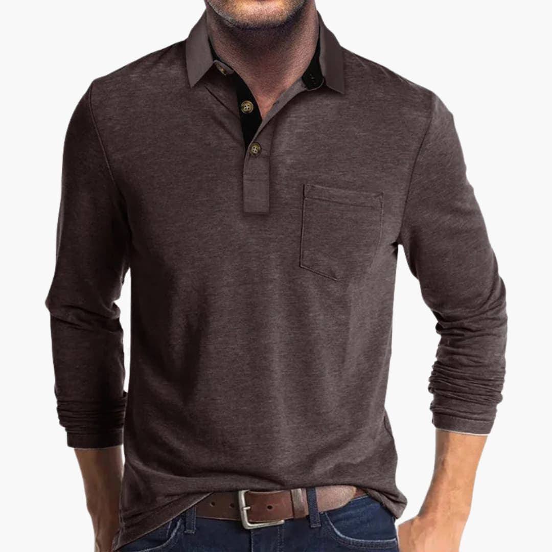 Chemise business homme à manches longues avec coupe droite et style classique