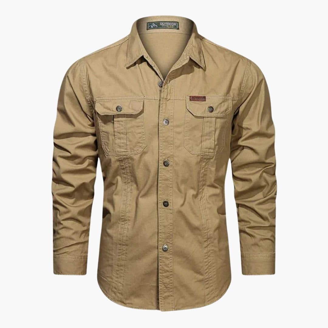 Chemise cargo homme à fermeture boutonnée