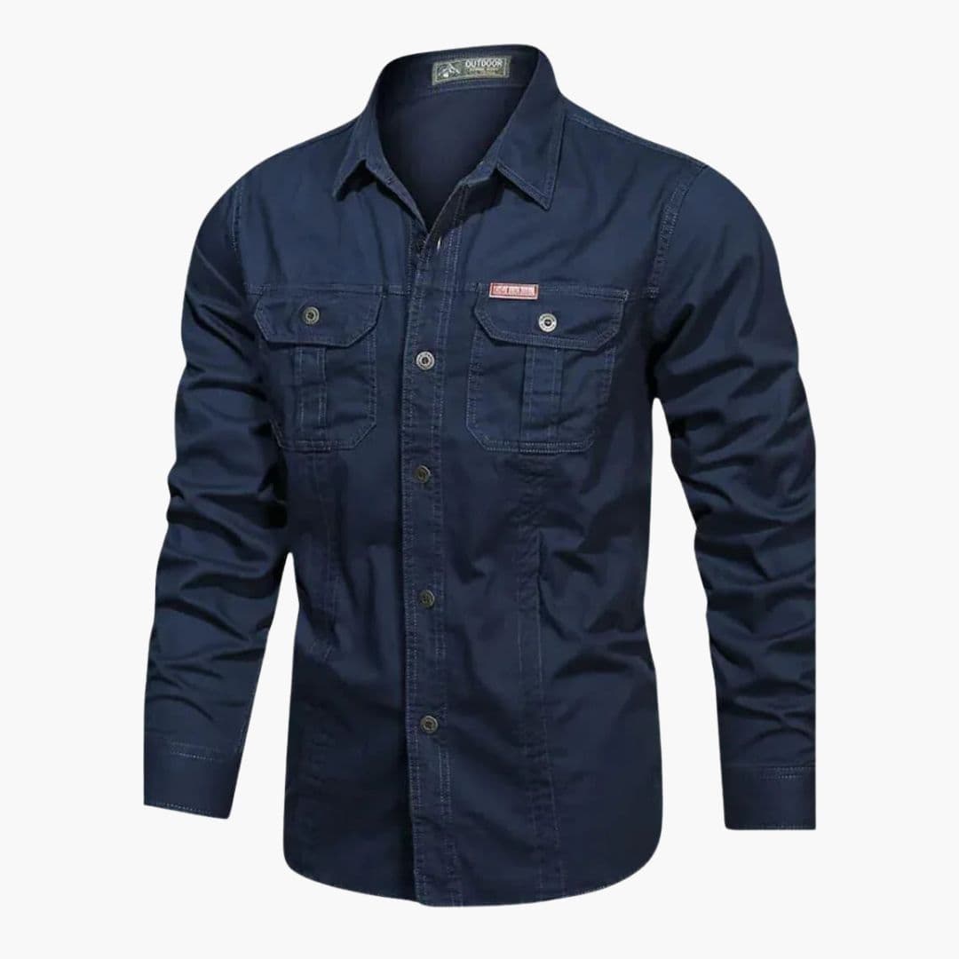 Chemise cargo homme à fermeture boutonnée