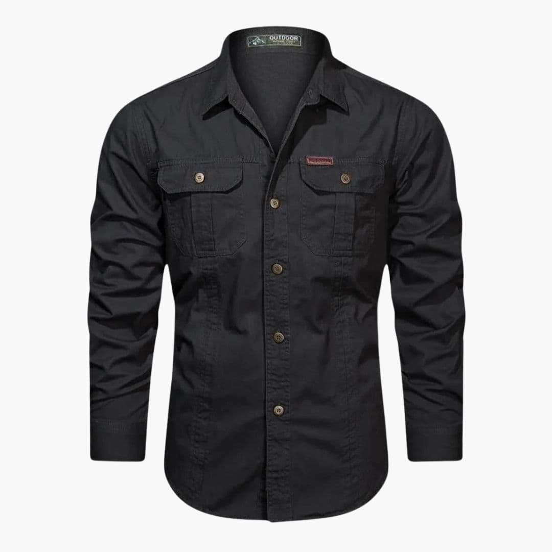 Chemise cargo homme à fermeture boutonnée
