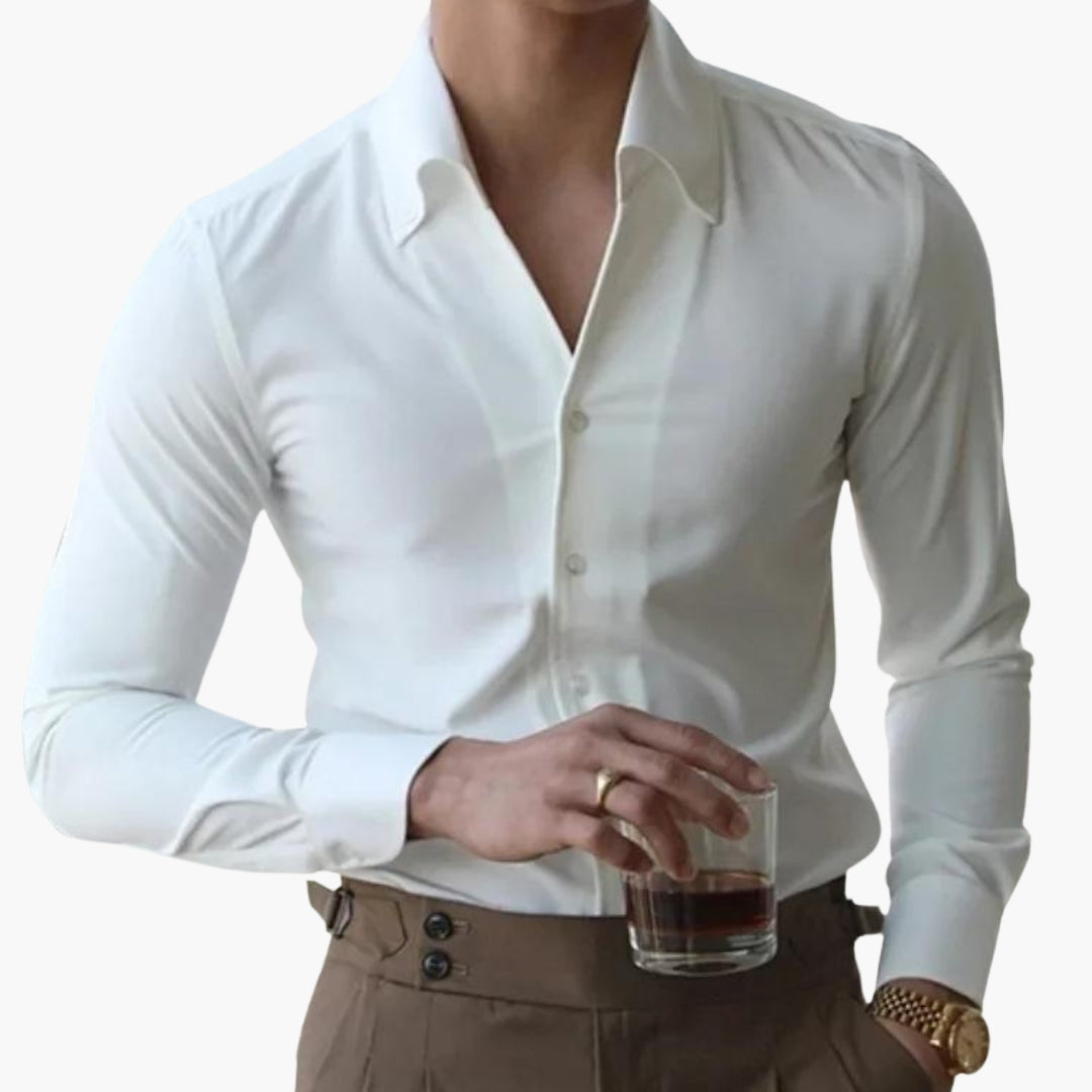 Chemise homme à boutons avec mélange extensible
