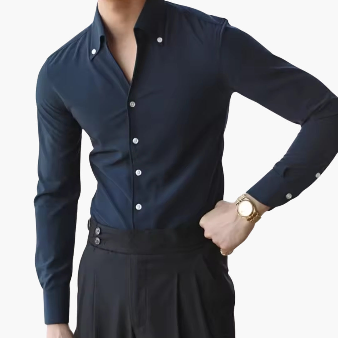 Chemise homme à boutons avec mélange extensible