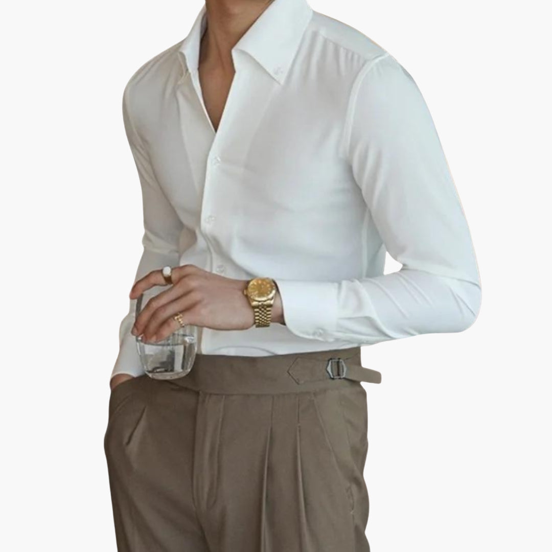 Chemise homme à boutons avec mélange extensible
