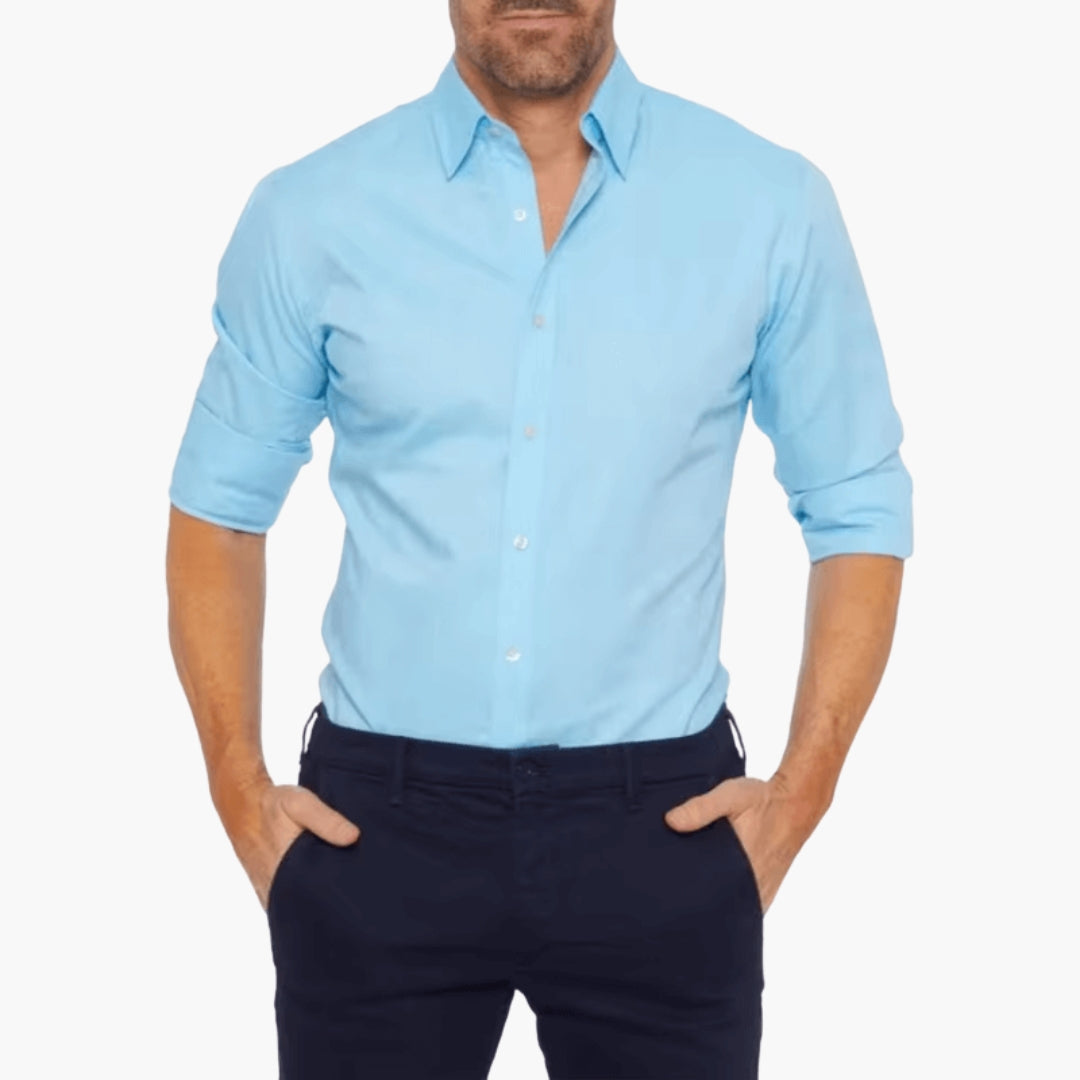 Camicia da uomo con colletto e chiusura lampo