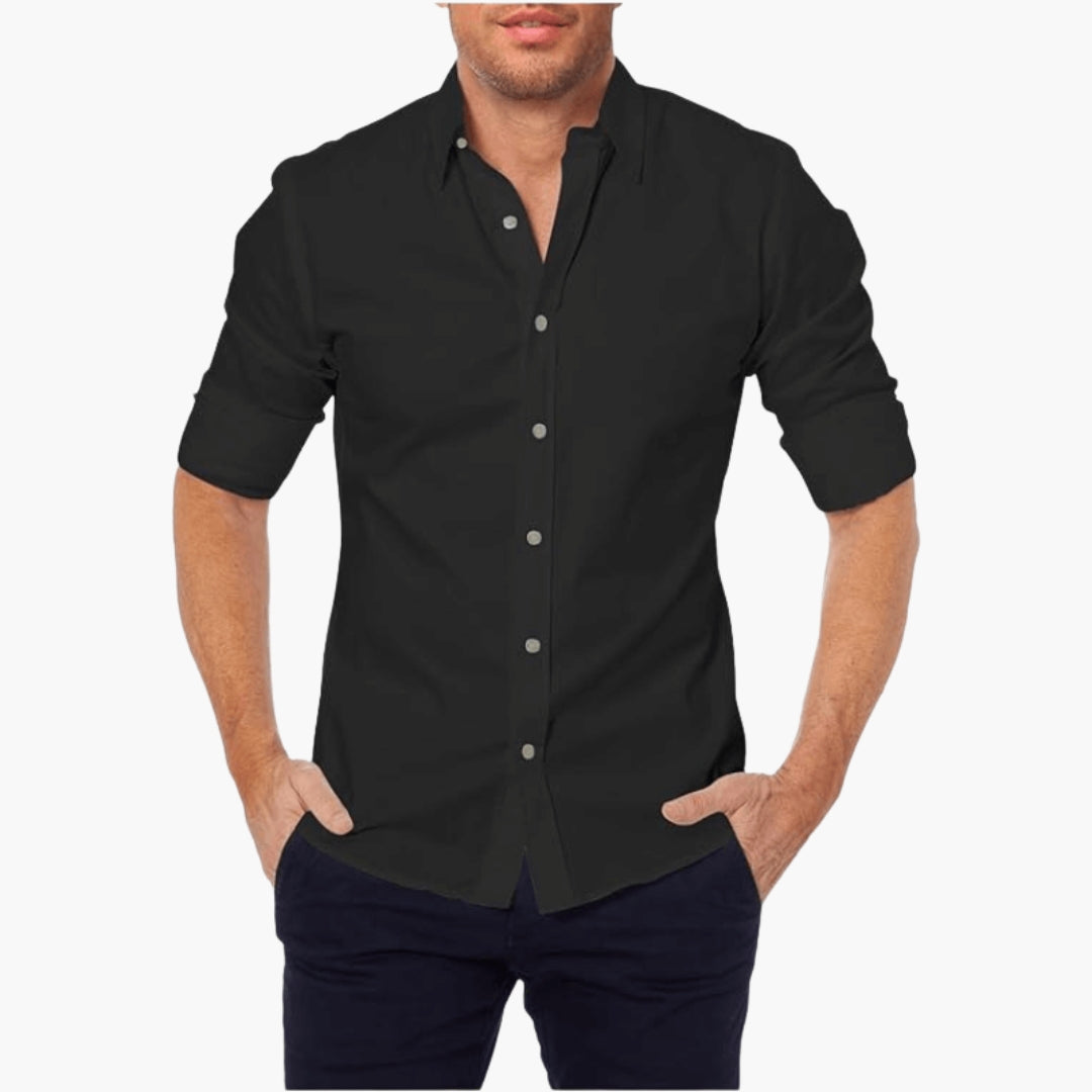 Camicia da uomo con colletto e chiusura lampo