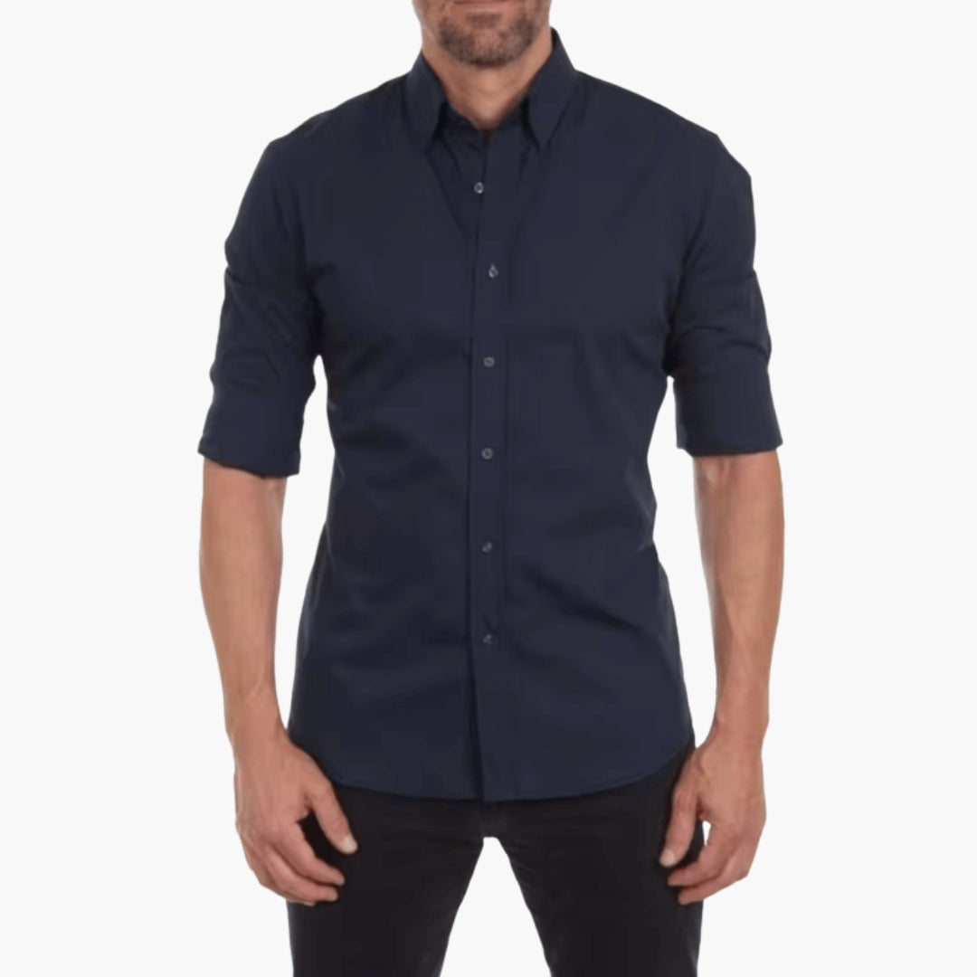 Camicia da uomo con colletto e chiusura lampo