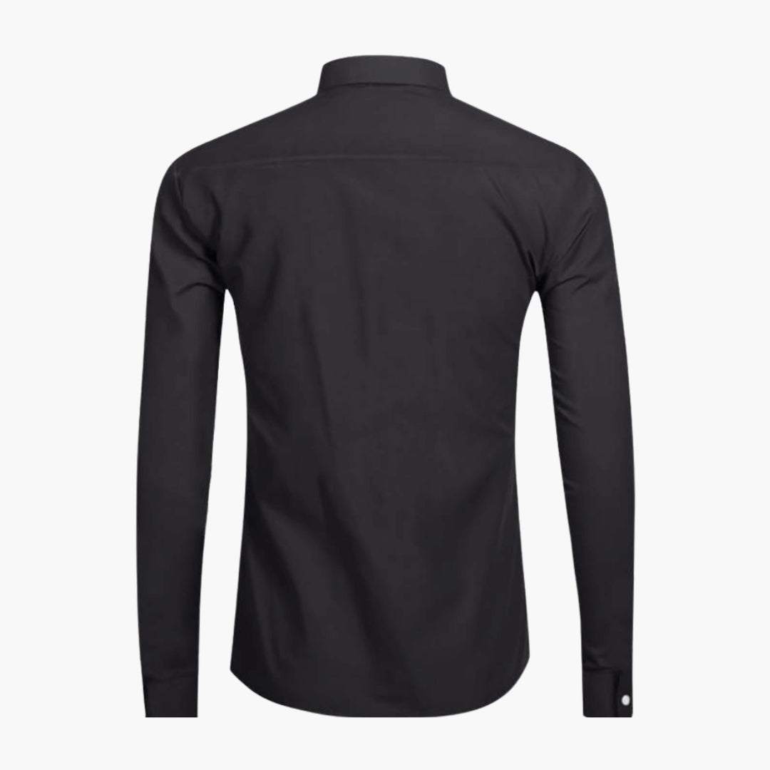 Camicia da uomo con colletto e chiusura lampo