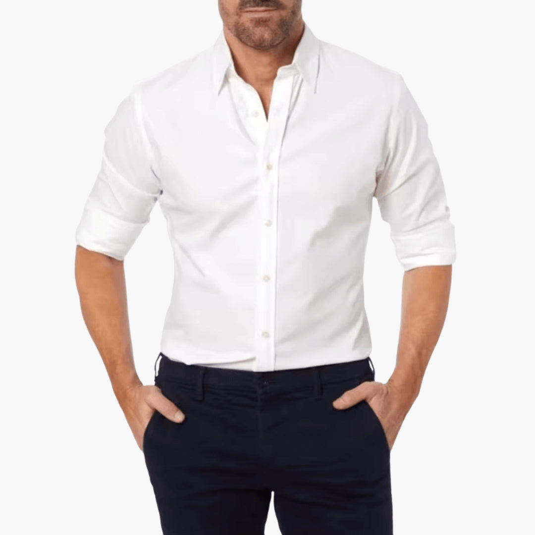 Camicia da uomo con colletto e chiusura lampo