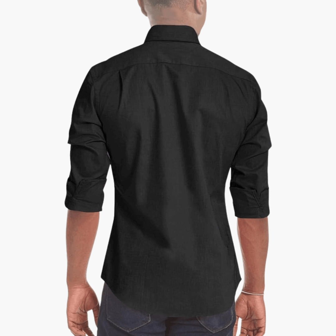 Camicia da uomo con colletto e chiusura lampo