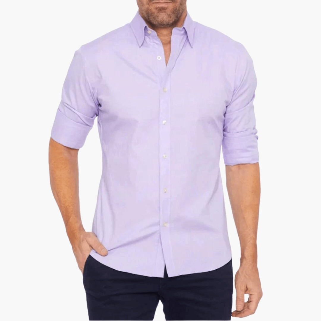 Camicia da uomo con colletto e chiusura lampo