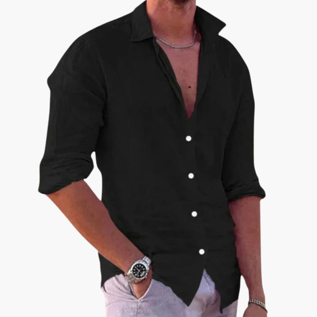 Camicia uomo con colletto classico e chiusura con bottoni