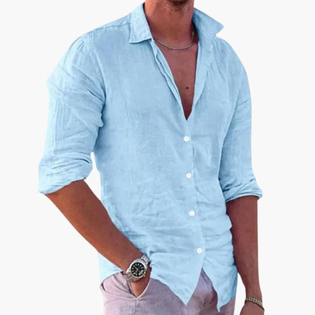 Camicia uomo con colletto classico e chiusura con bottoni
