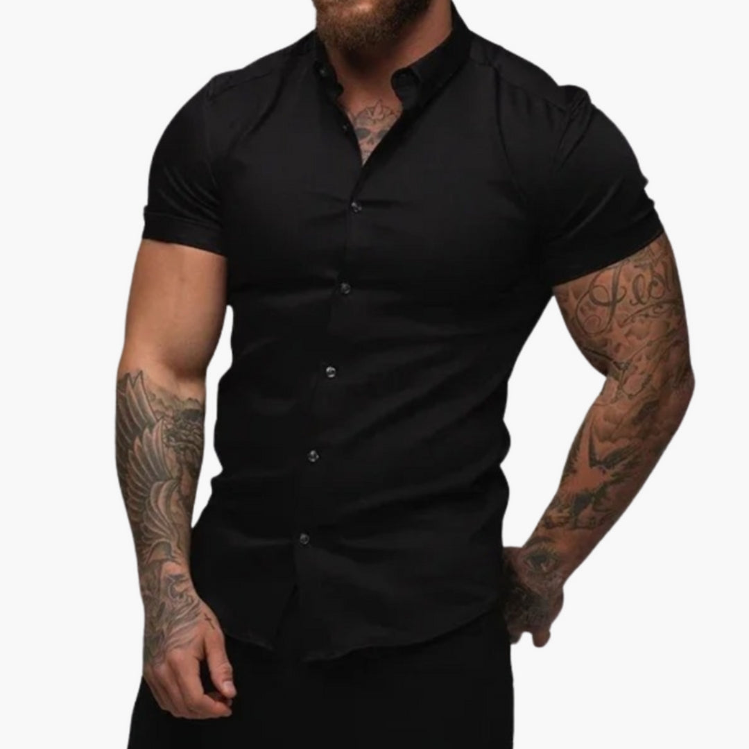 Camicia uomo con colletto classico e maniche corte