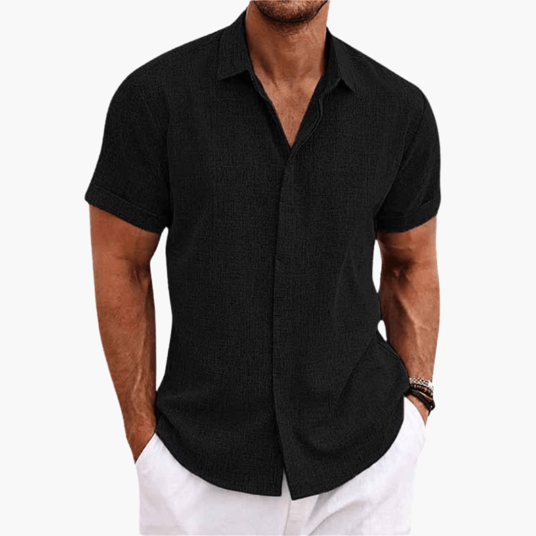 Camicia uomo con colletto classico e maniche corte