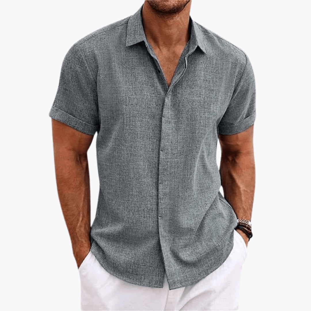 Camicia uomo con colletto classico e maniche corte