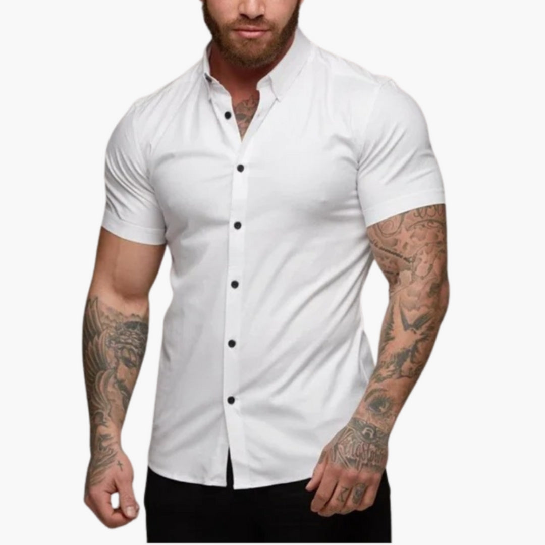 Camicia uomo con colletto classico e maniche corte