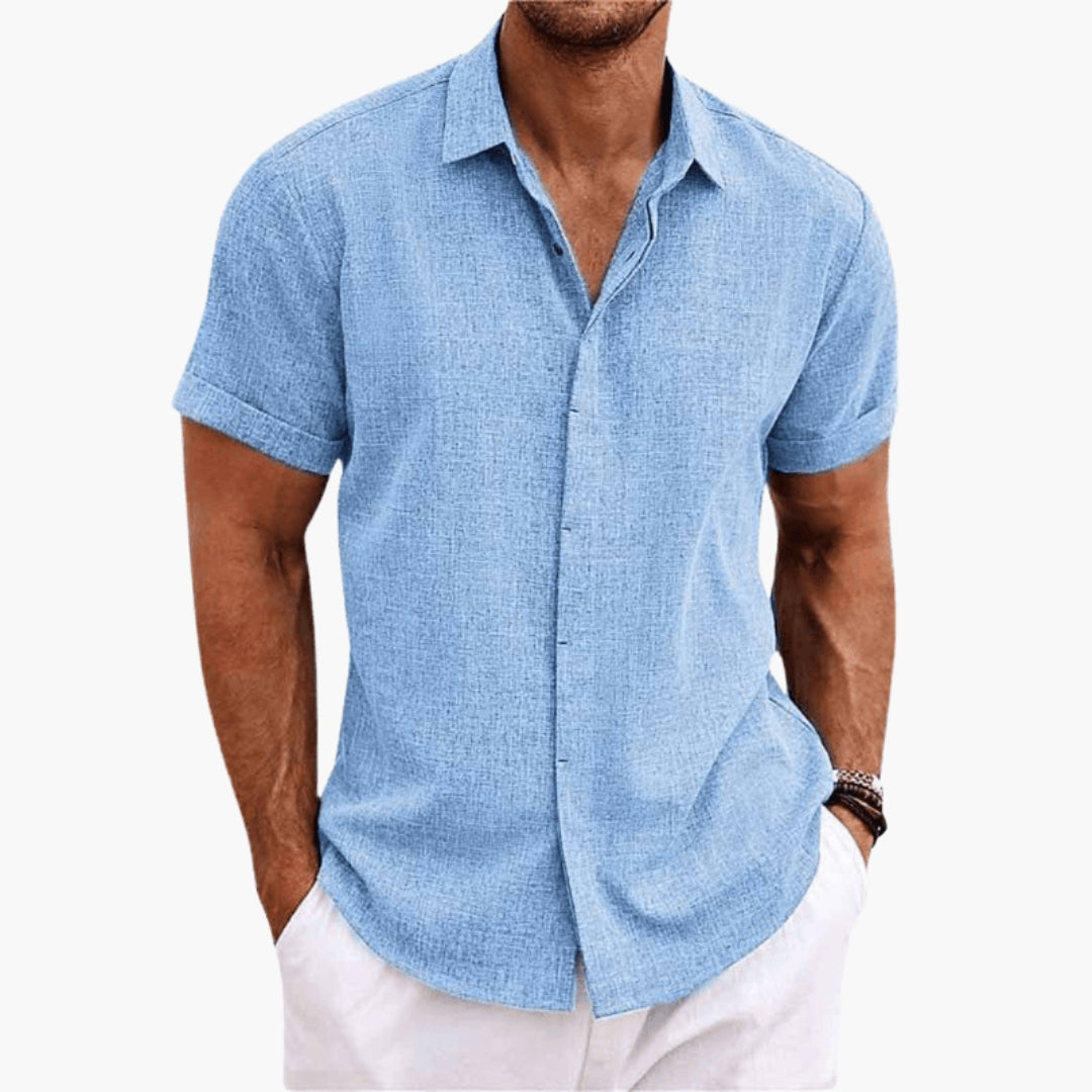 Camicia uomo con colletto classico e maniche corte