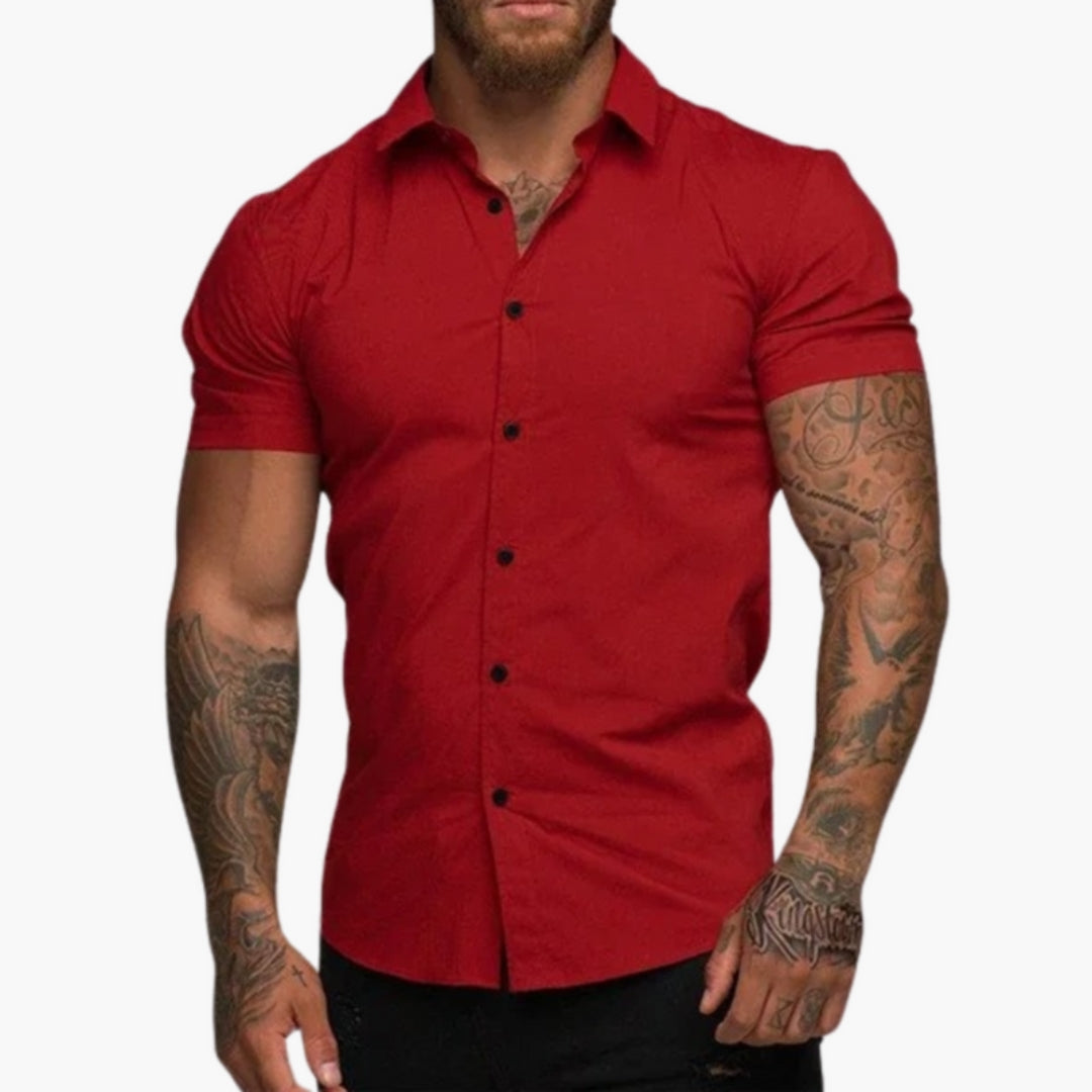 Camicia uomo con colletto classico e maniche corte