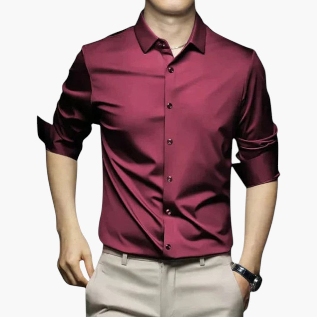Chemise homme à col classique et patte de boutonnage