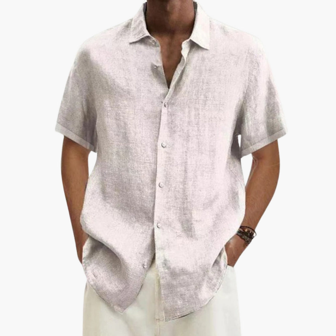 Camicia uomo con patta di bottoni e colletto classico