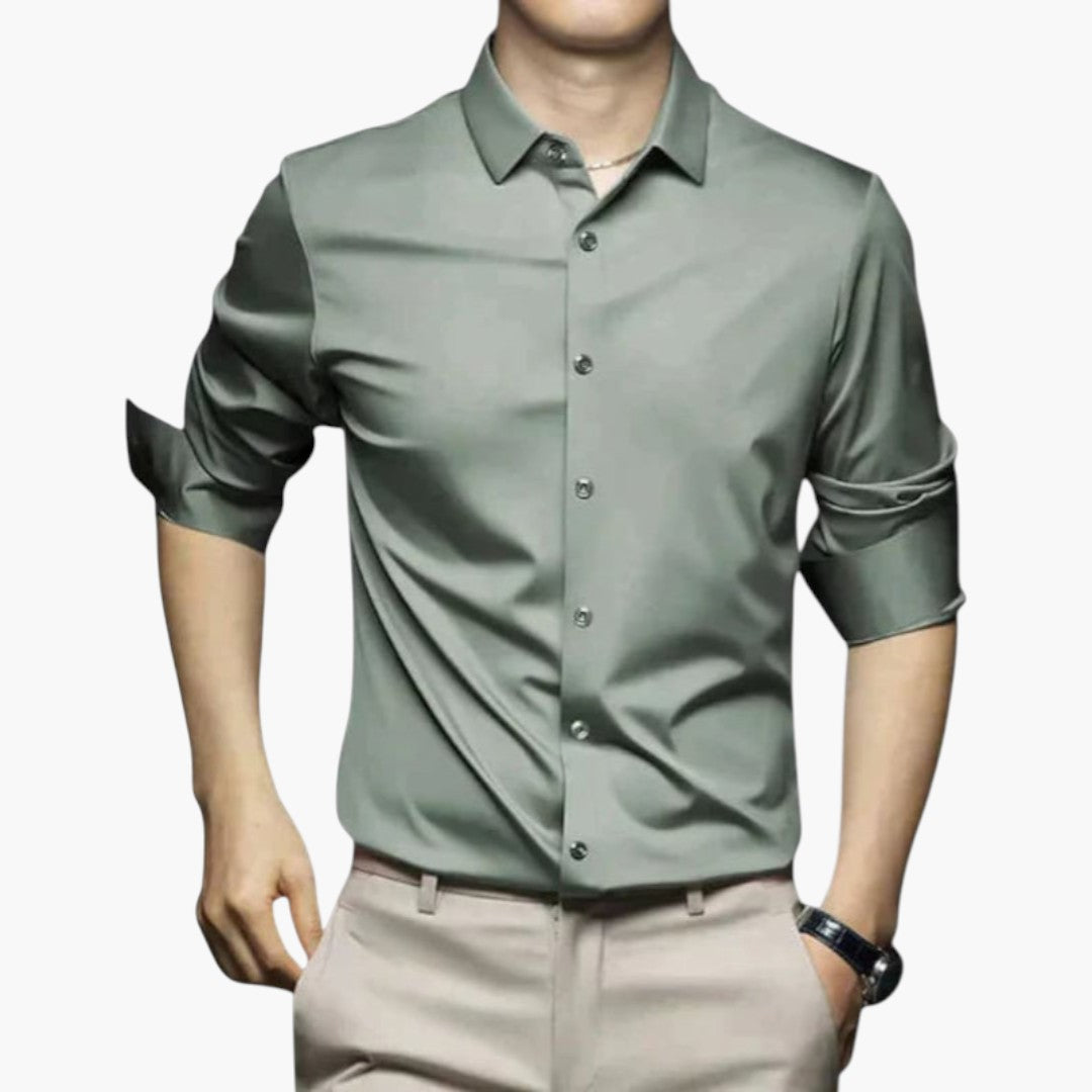 Chemise homme à col classique et patte de boutonnage
