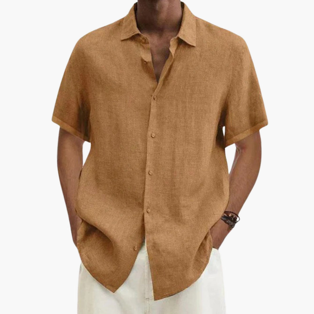 Camicia uomo con patta di bottoni e colletto classico