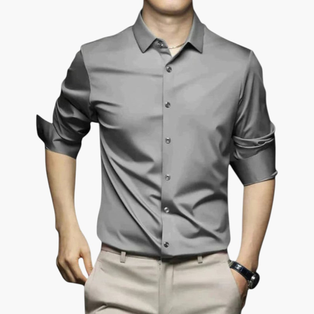 Chemise homme à col classique et patte de boutonnage