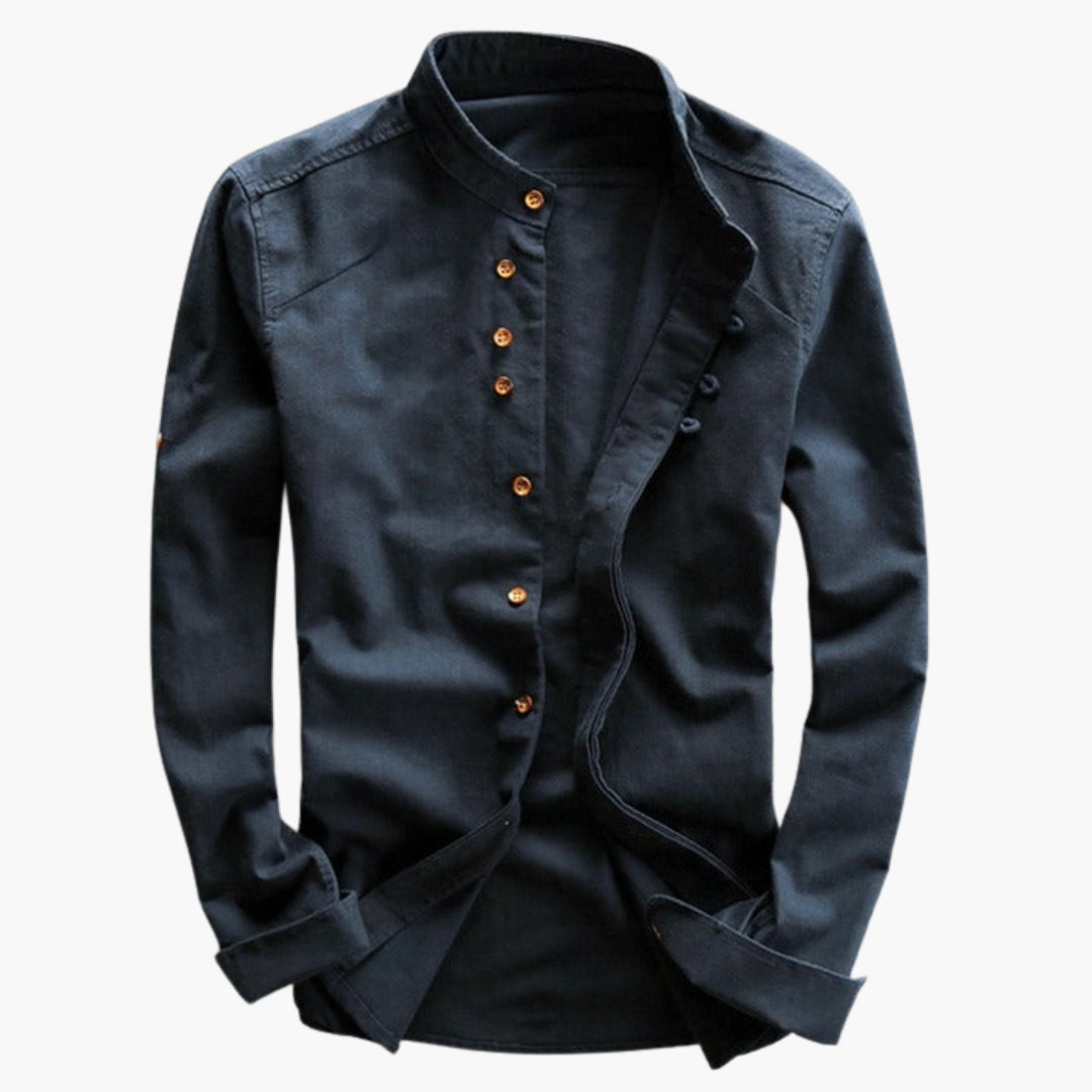 Chemise homme à col montant