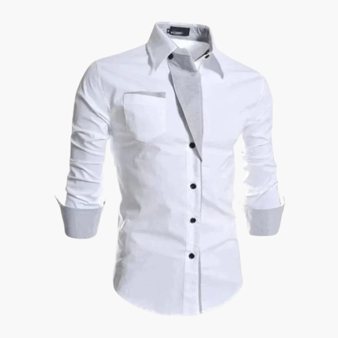 Chemise homme à col pointu avec poche poitrine
