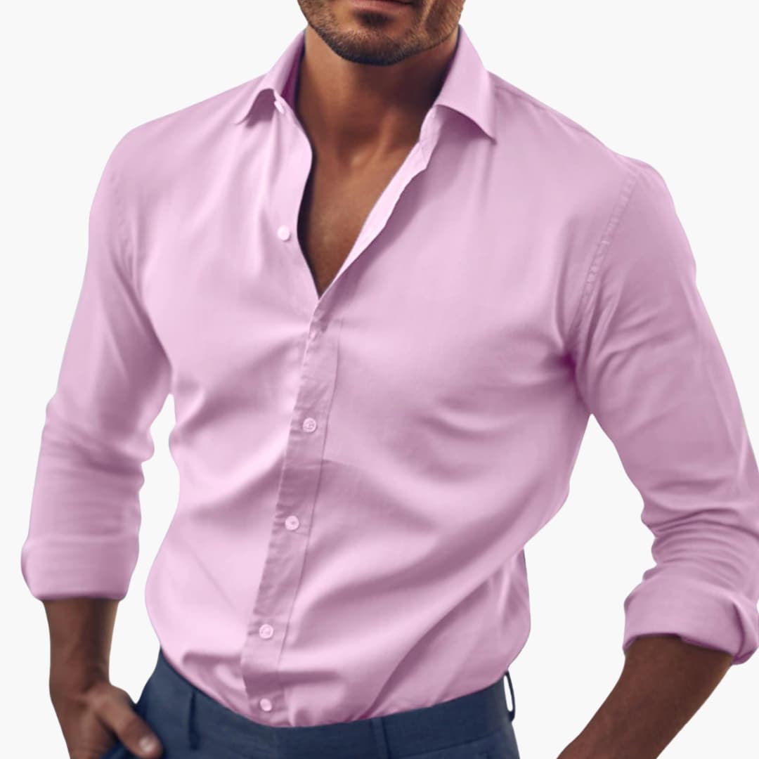 Chemise homme à coupe classique avec fermeture boutonnée