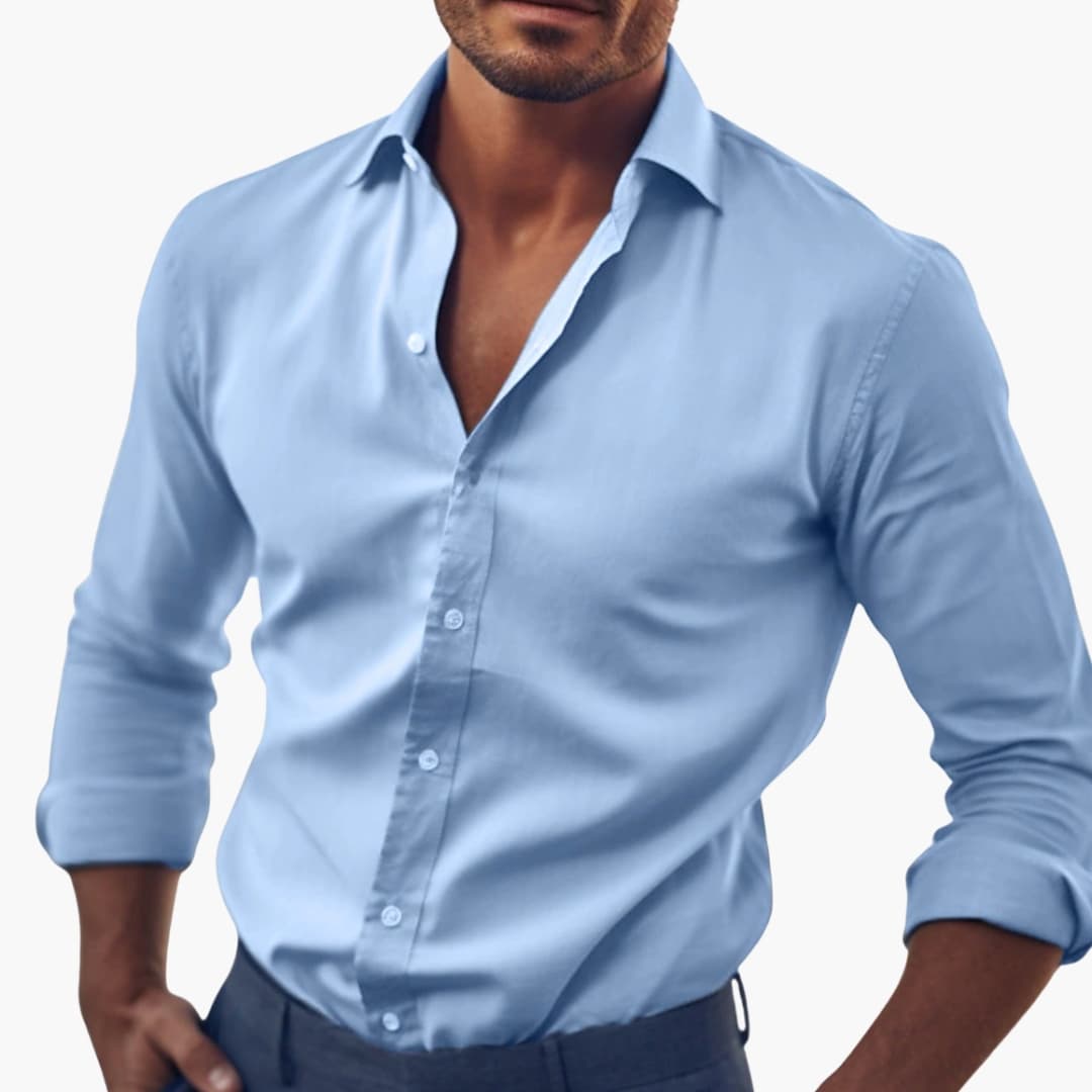 Chemise homme à coupe classique avec fermeture boutonnée