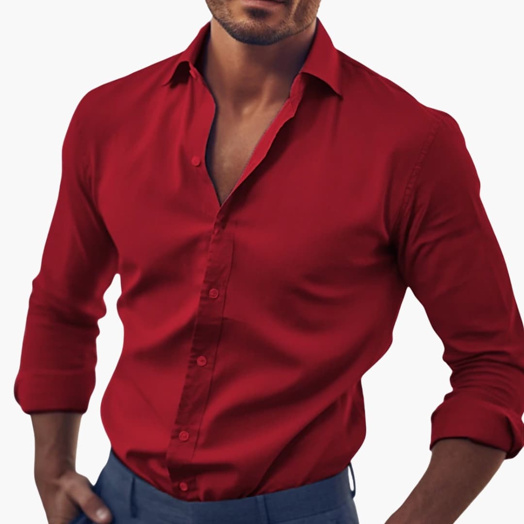 Chemise homme à coupe classique avec fermeture boutonnée